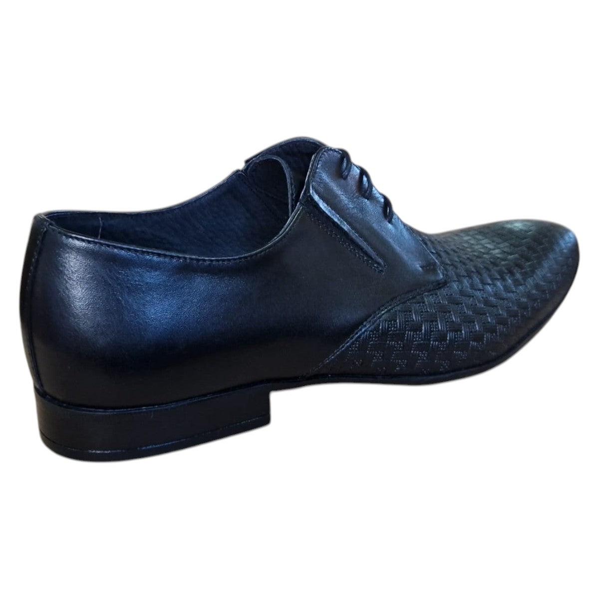 Pantofi barbatesti, din piele naturala, Oxford, cu design elegant, aspect impletit
